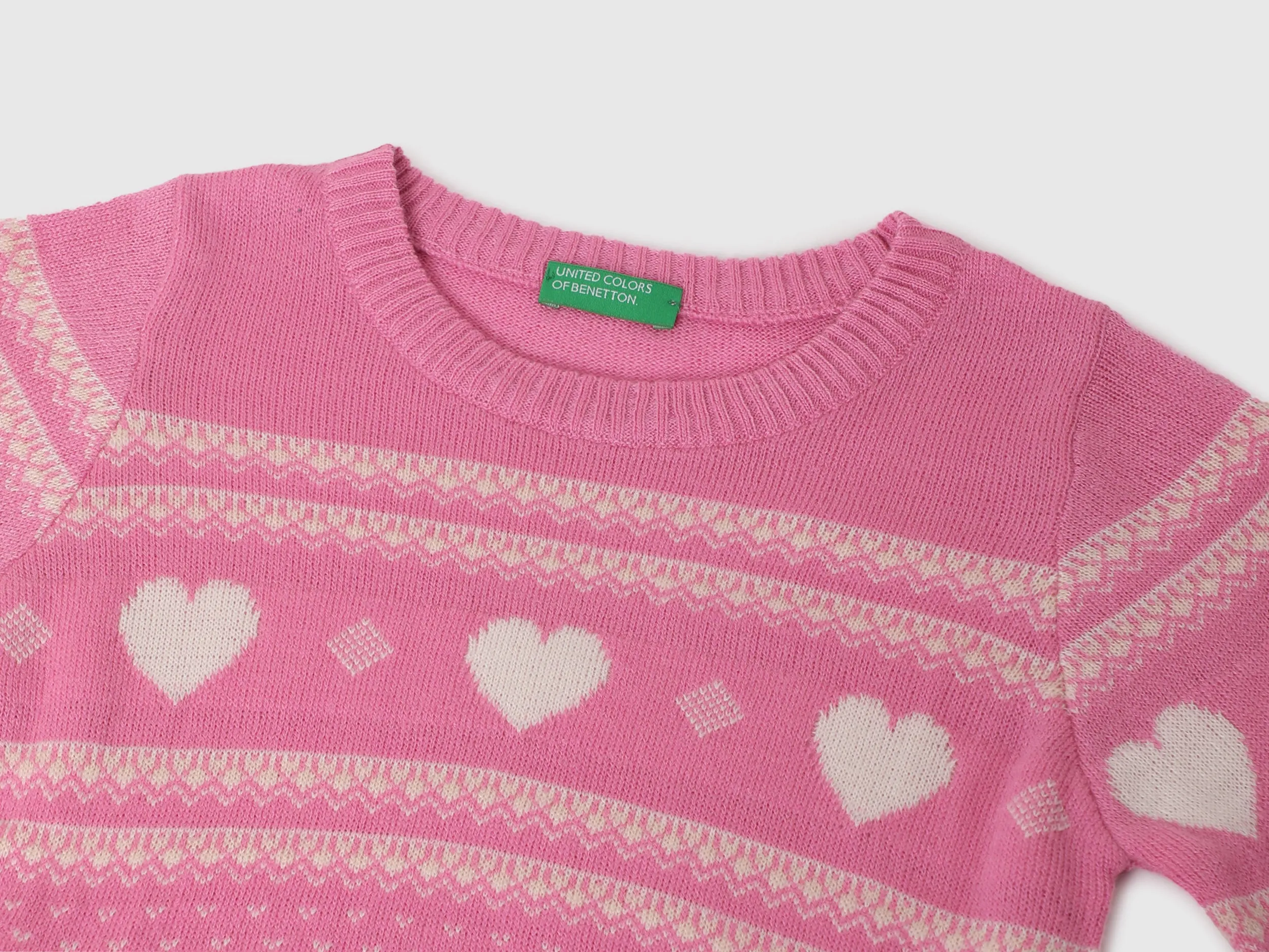 Girls Patterned Round Neck Sweater