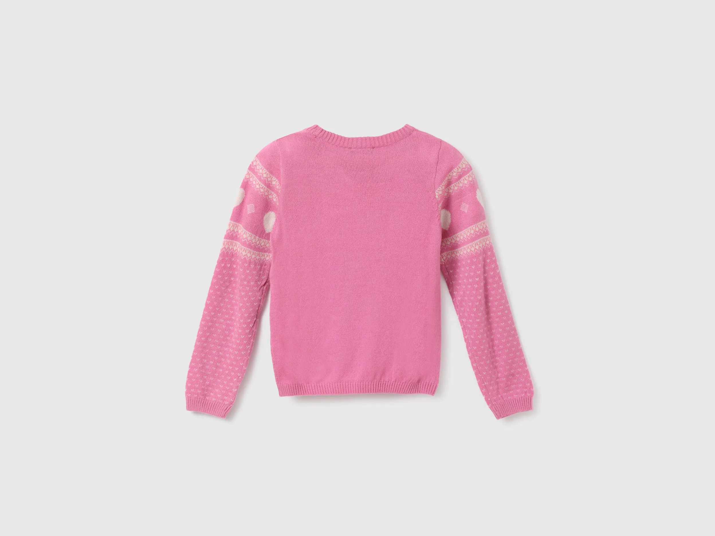 Girls Patterned Round Neck Sweater