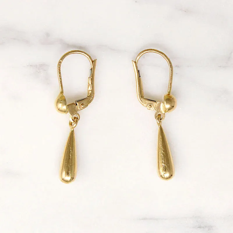Glossy 14k Gold Italian Pendulum Earrings
