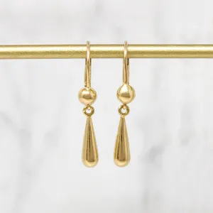 Glossy 14k Gold Italian Pendulum Earrings