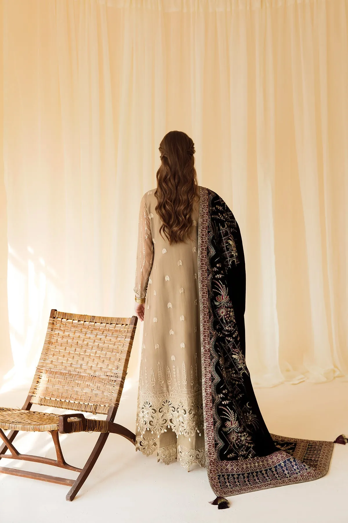 Gold Heavily Embroidered Pakistani Salwar Kameez Wedding Dress