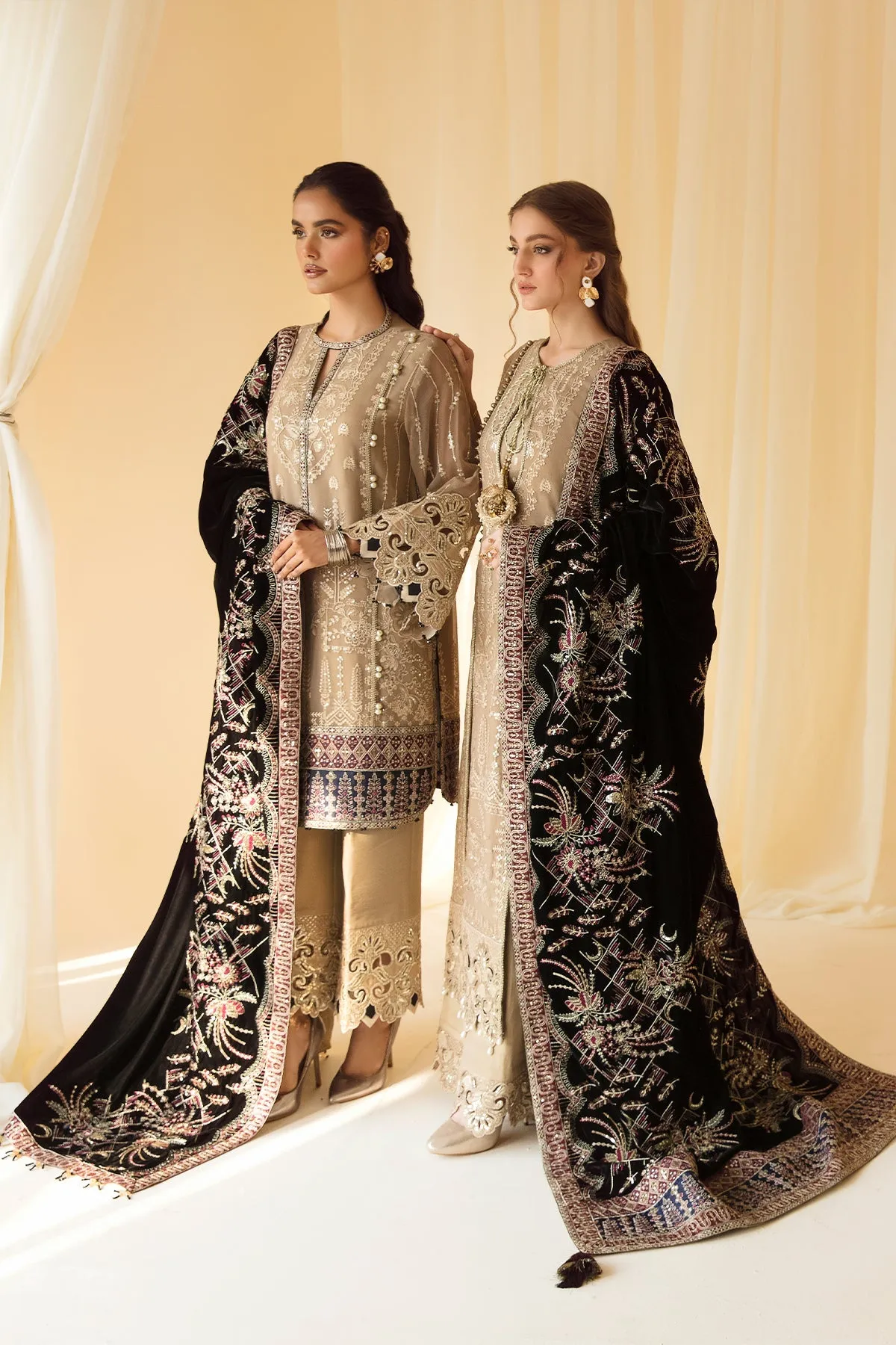 Gold Heavily Embroidered Pakistani Salwar Kameez Wedding Dress