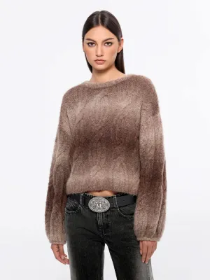 Gradient Cropped Sweater