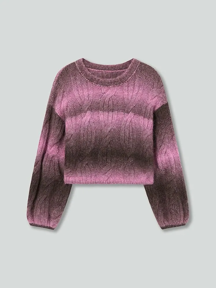 Gradient Cropped Sweater