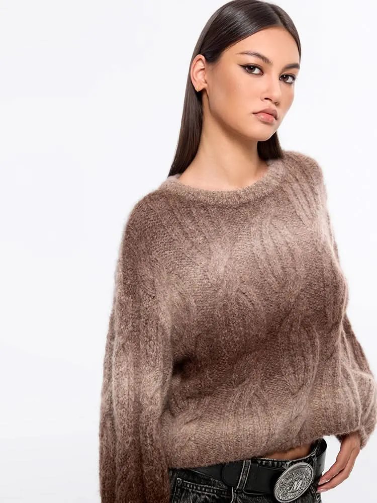 Gradient Cropped Sweater