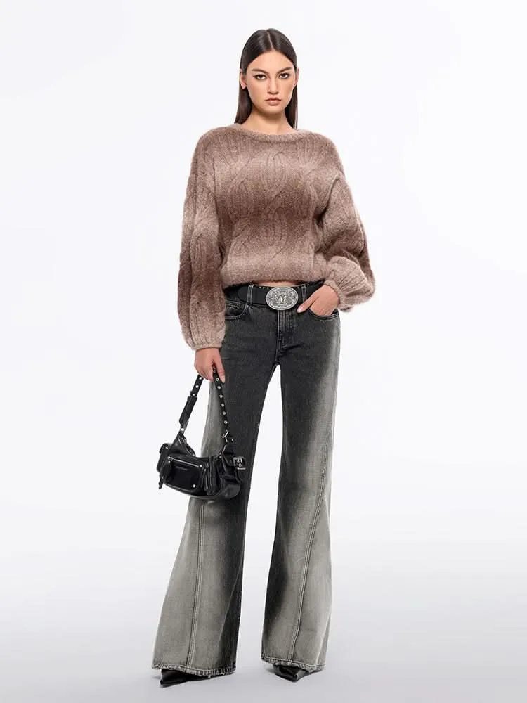Gradient Cropped Sweater