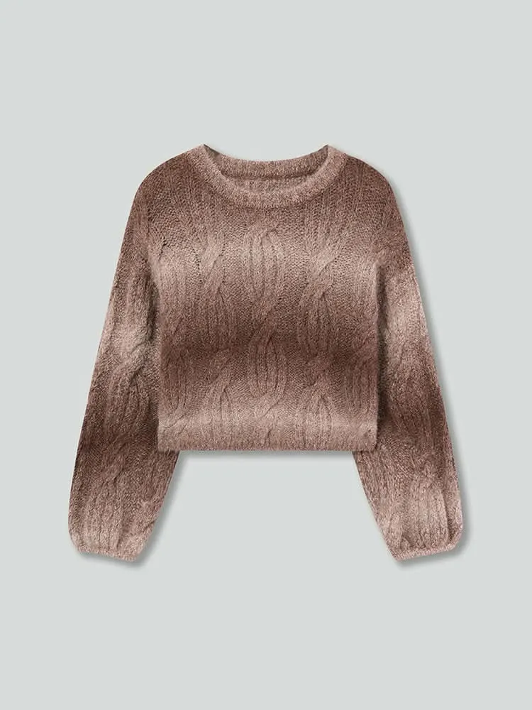 Gradient Cropped Sweater