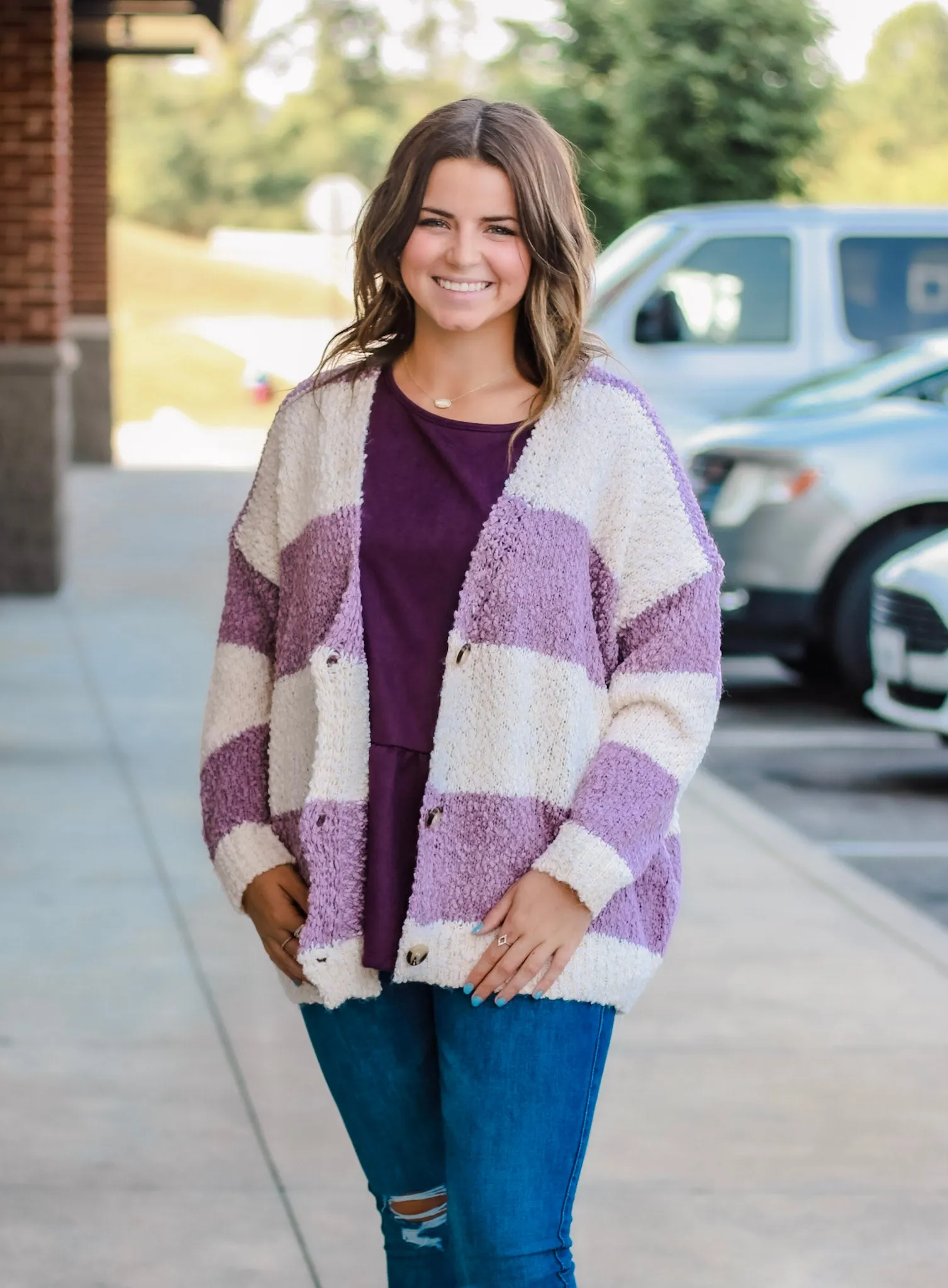 Grape Swirl Cardigan