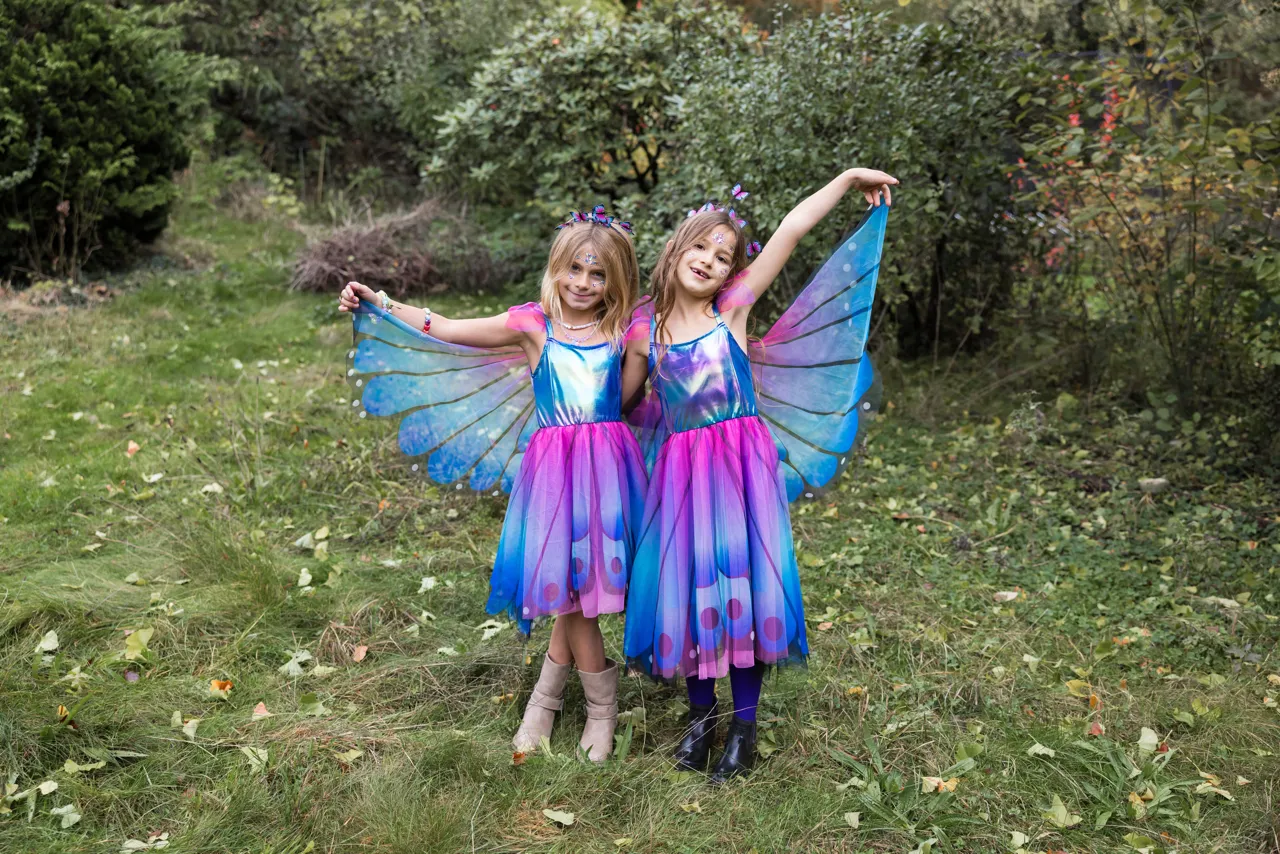 Great Pretenders Butterfly Twirl Dress & Wings, Blue/Purple, Size 3-4