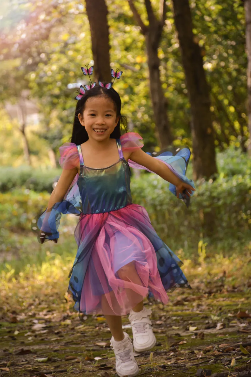 Great Pretenders Butterfly Twirl Dress & Wings, Blue/Purple, Size 3-4