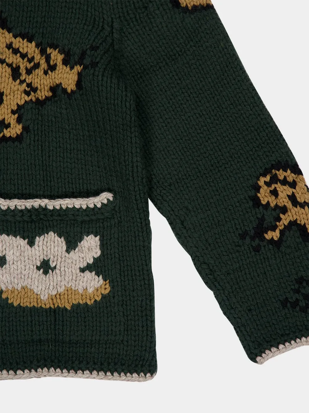 Green Alpaca Bayou Cardigan