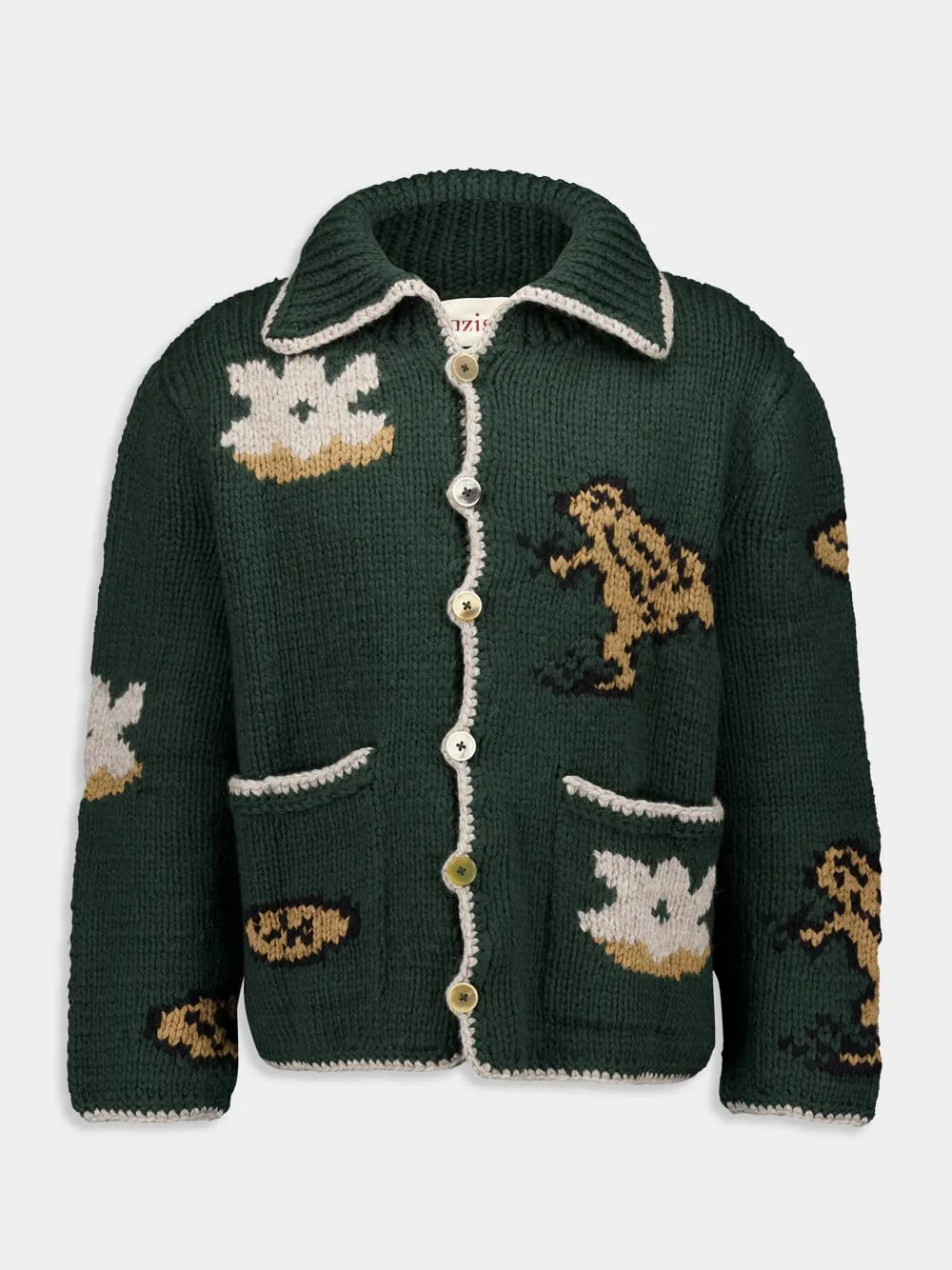 Green Alpaca Bayou Cardigan