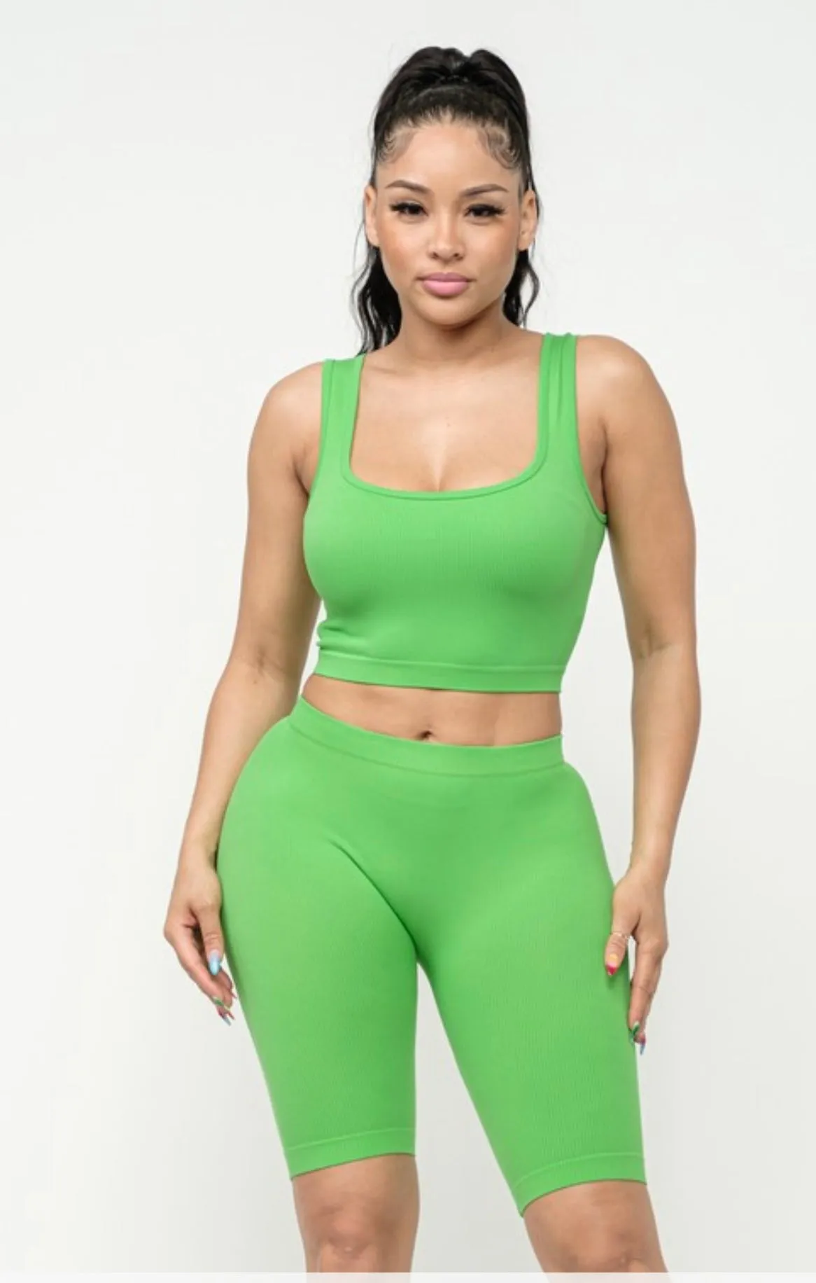 Green Basic Short Set