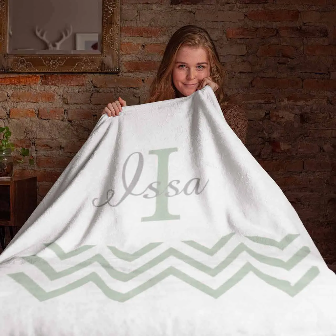 Green Personalised Cot Set