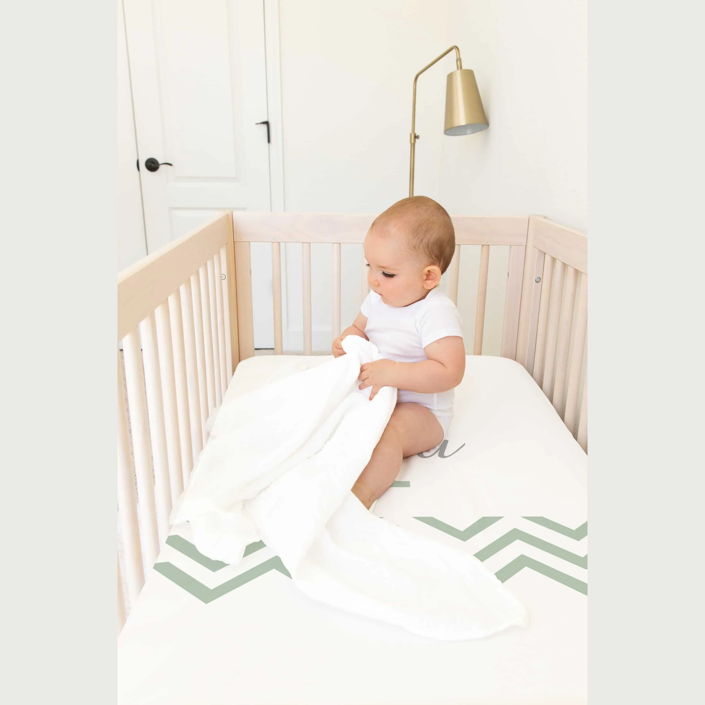 Green Personalised Cot Set