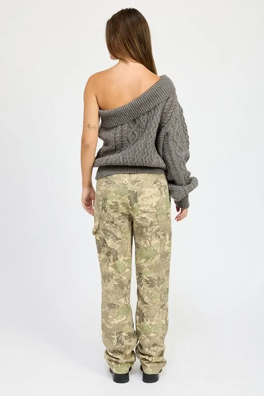 ❤️GYPSY FOX-Emory Park-Oversized One Shoulder Sweater