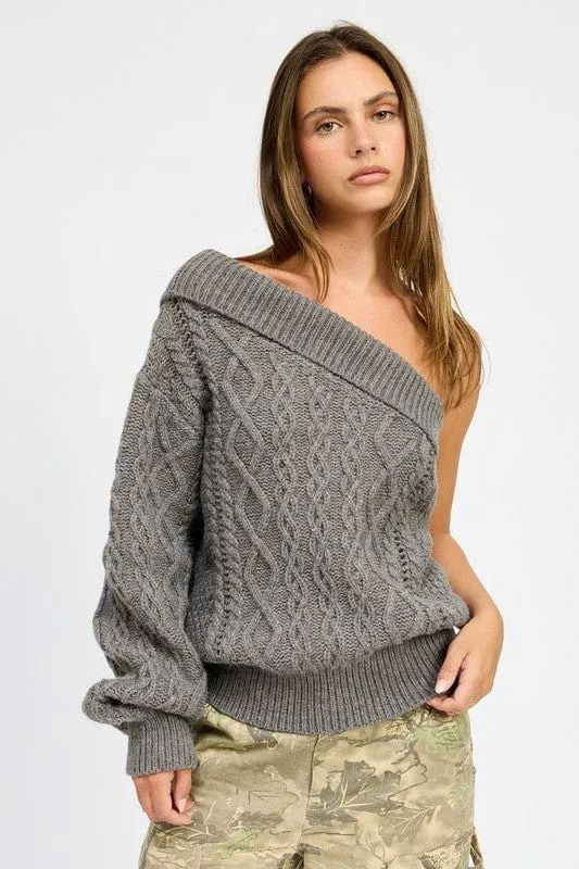 ❤️GYPSY FOX-Emory Park-Oversized One Shoulder Sweater