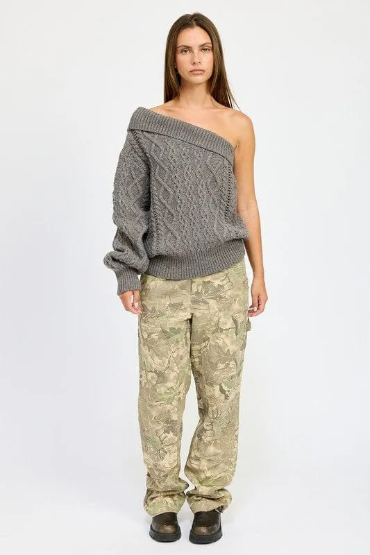 ❤️GYPSY FOX-Emory Park-Oversized One Shoulder Sweater