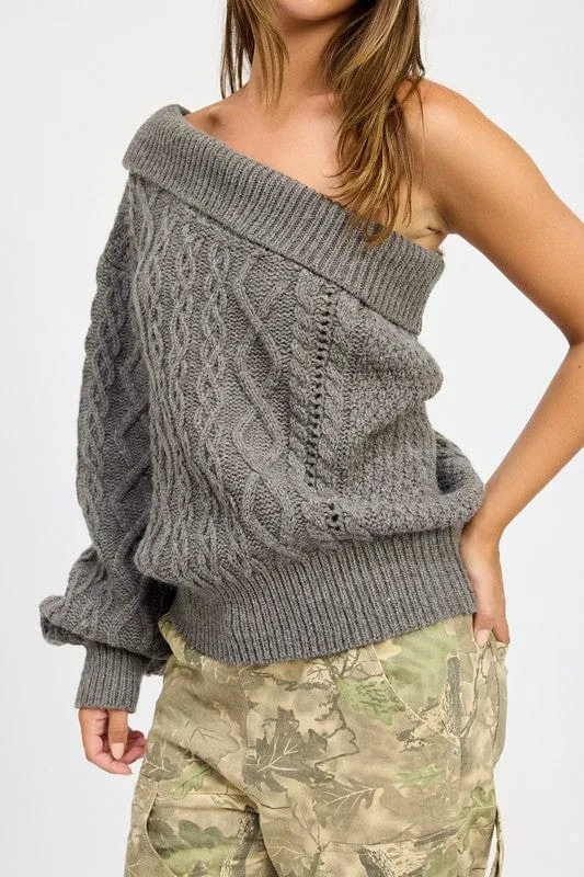 ❤️GYPSY FOX-Emory Park-Oversized One Shoulder Sweater