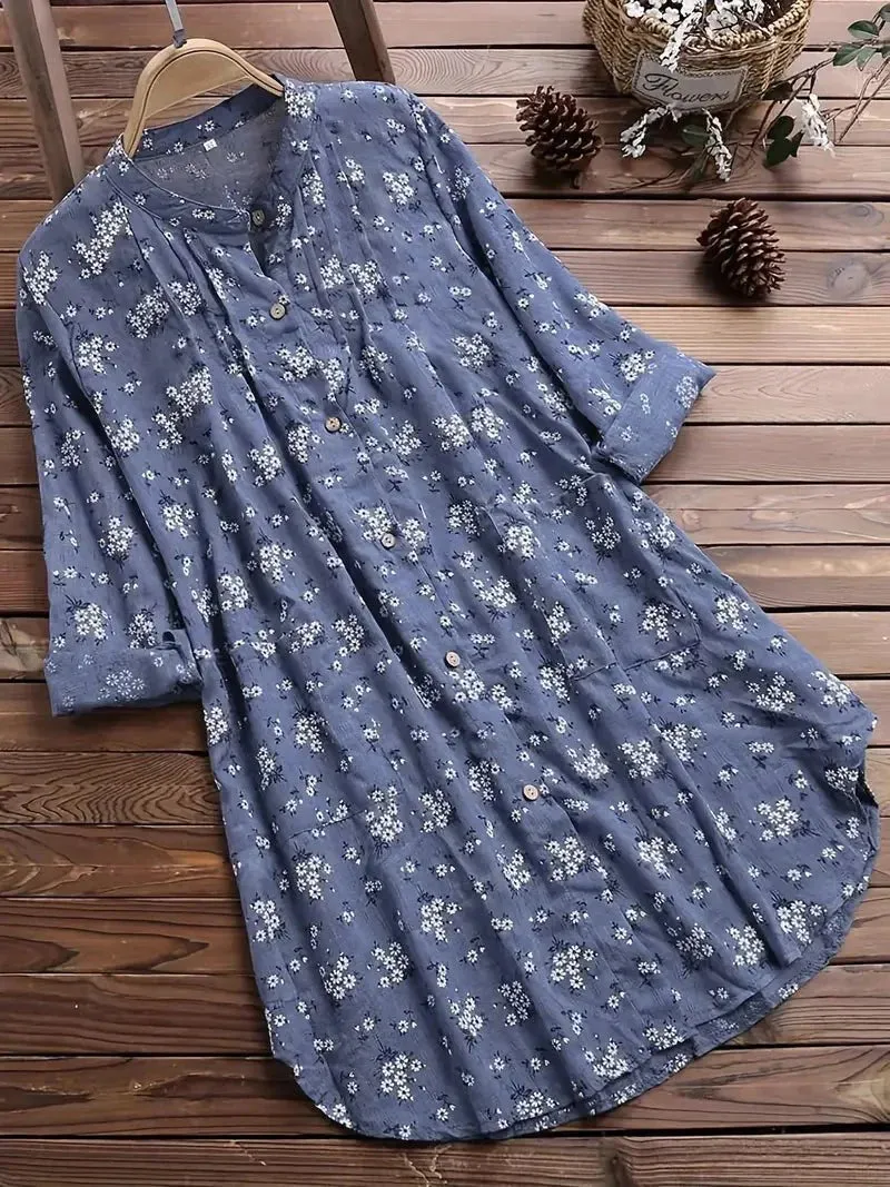 Halina - Chic Floral Pattern Woman's Summer Dress