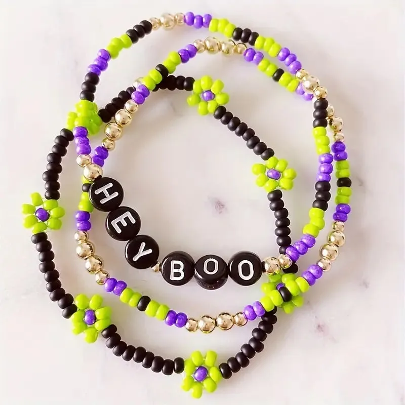 Hand Beaded Halloween Bracelet Sets