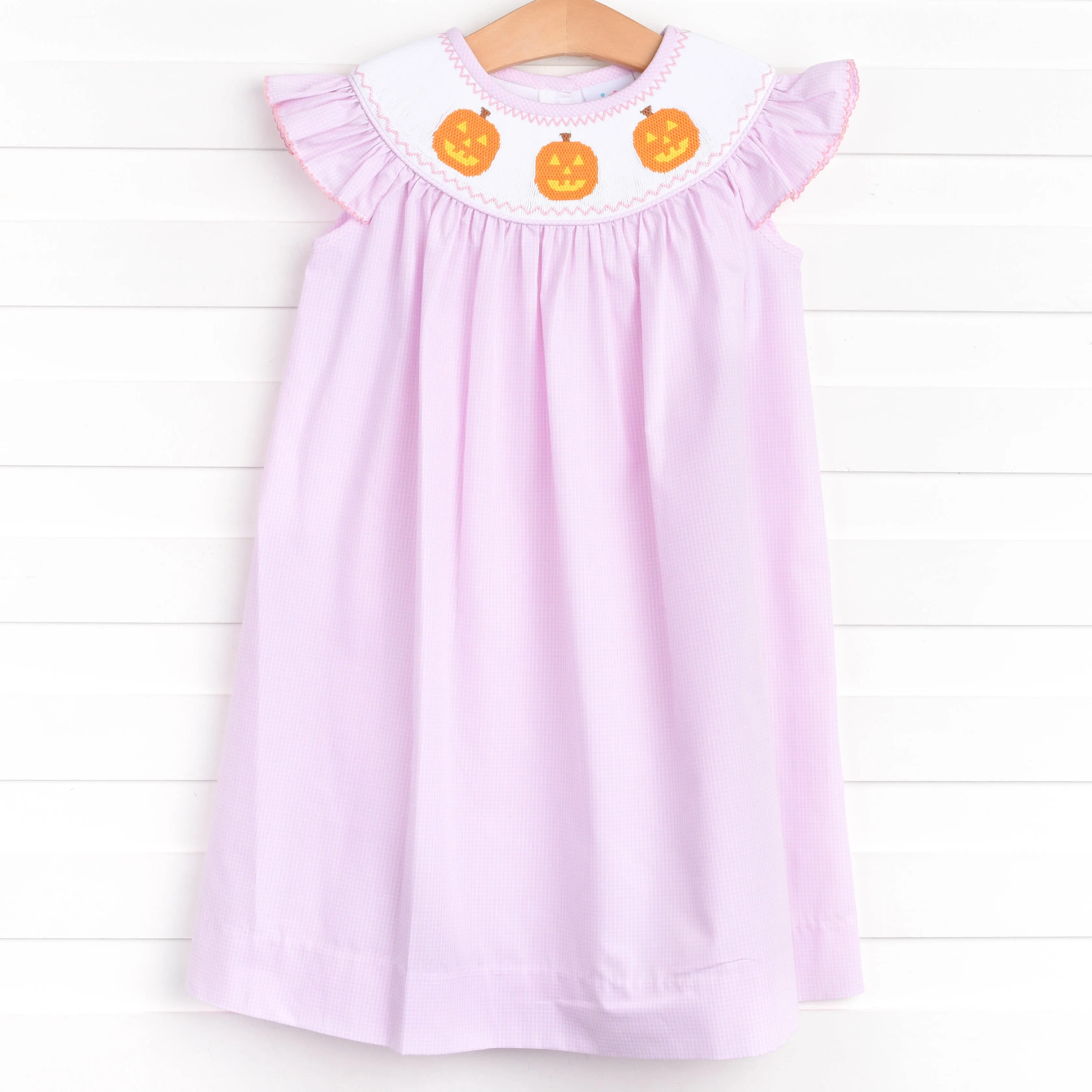 Happy Halloween Smocked Dress, Pink