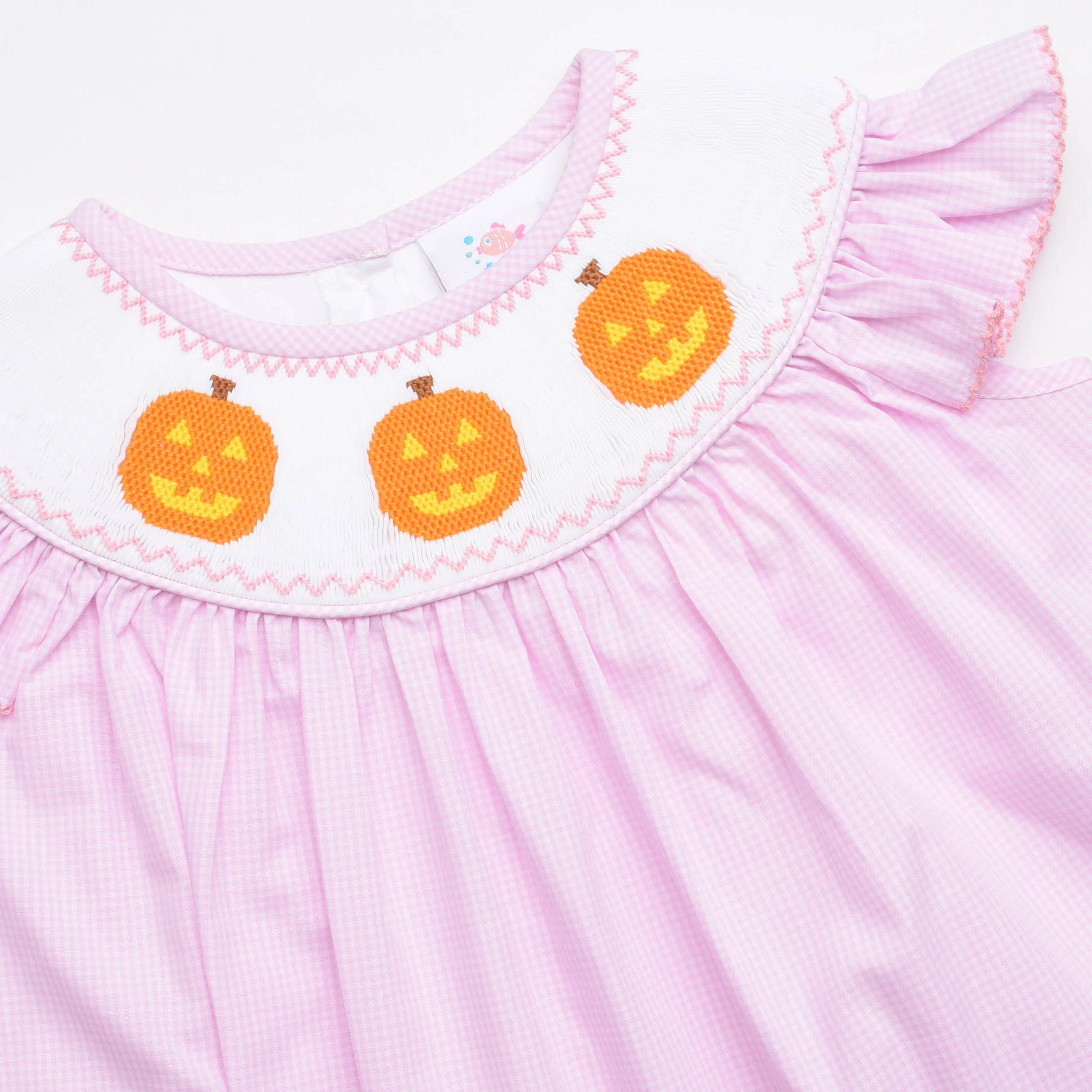 Happy Halloween Smocked Dress, Pink