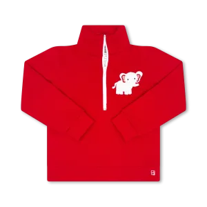 Hayden Half Zip - Candy Apple Red, Elephant