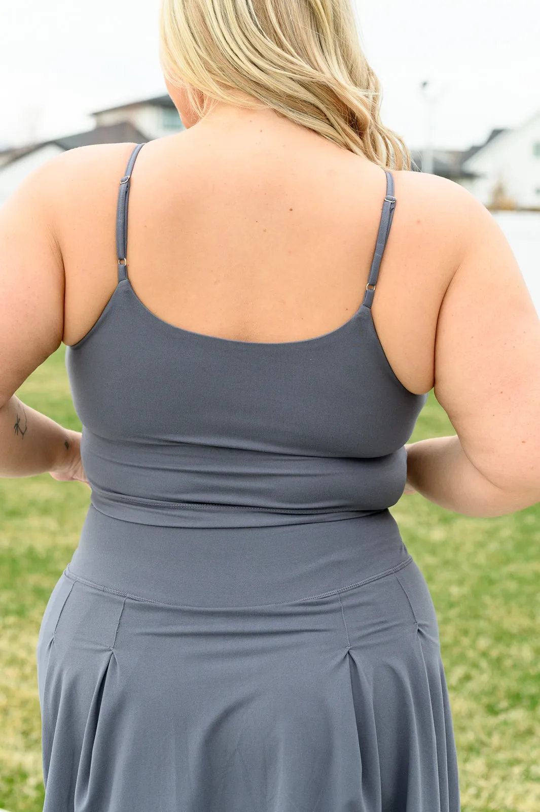 Hazel Blues® |  Hot Yoga Tank in Titanium