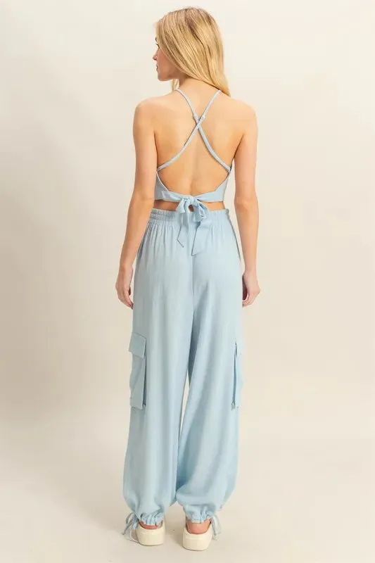 HYFVE Crop Top and Cargo Pants Set