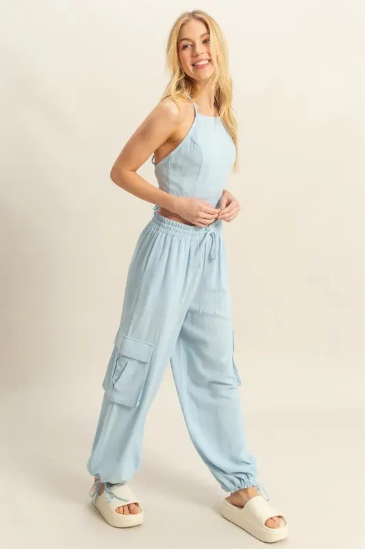 HYFVE Crop Top and Cargo Pants Set