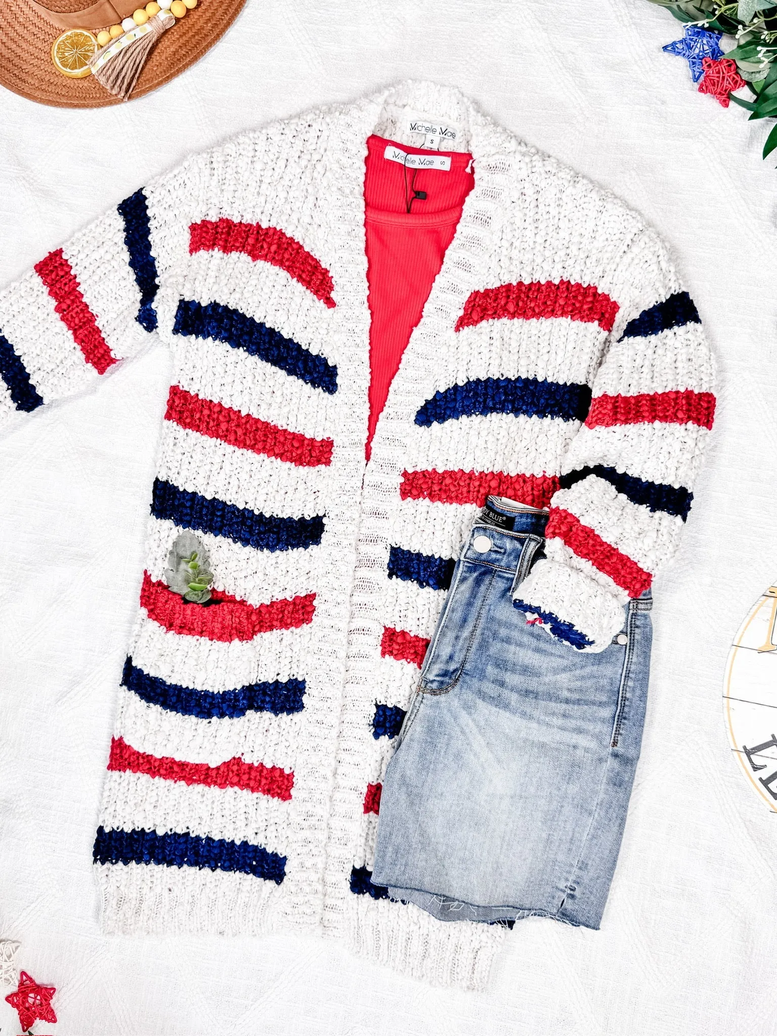 IN STOCK Stripe Cardigan - 4th of July