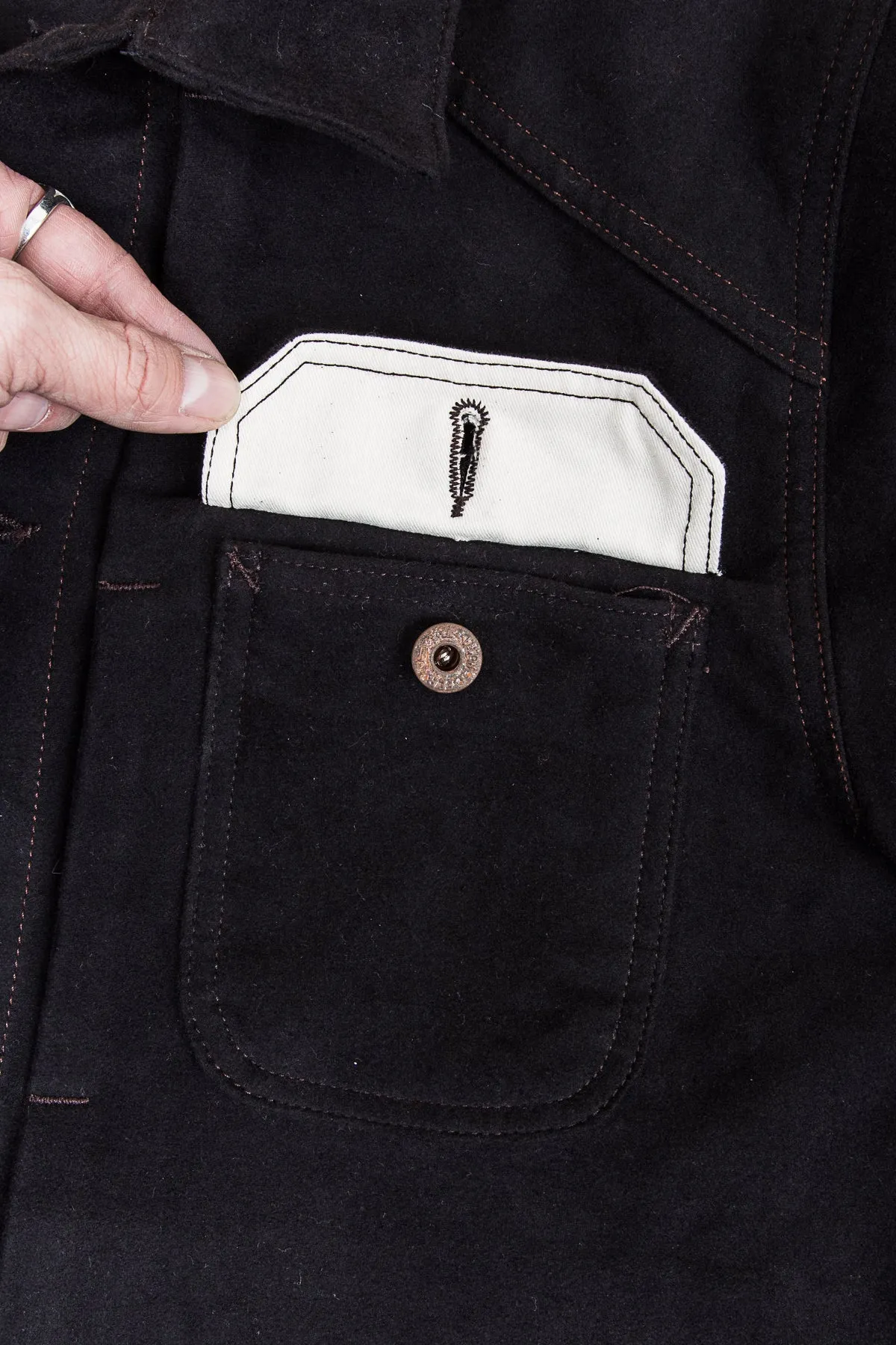 Indigofera Parsons Lodge Jacket Heavy Moleskin Black