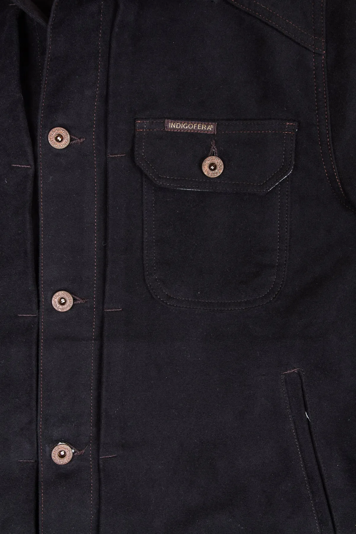 Indigofera Parsons Lodge Jacket Heavy Moleskin Black
