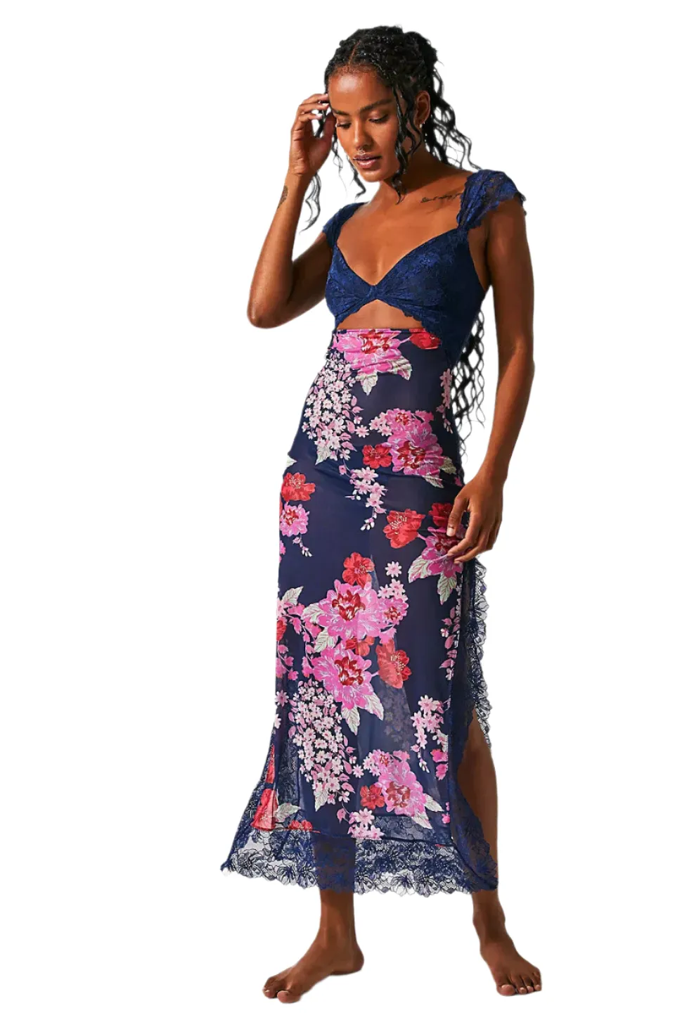 Isabelle – Floral Lace Back-Cutout Summer Dress For Women