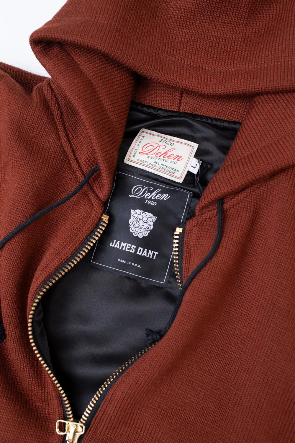 James Dant x Dehen - Full Zip Moto Hoodie - Tobacco