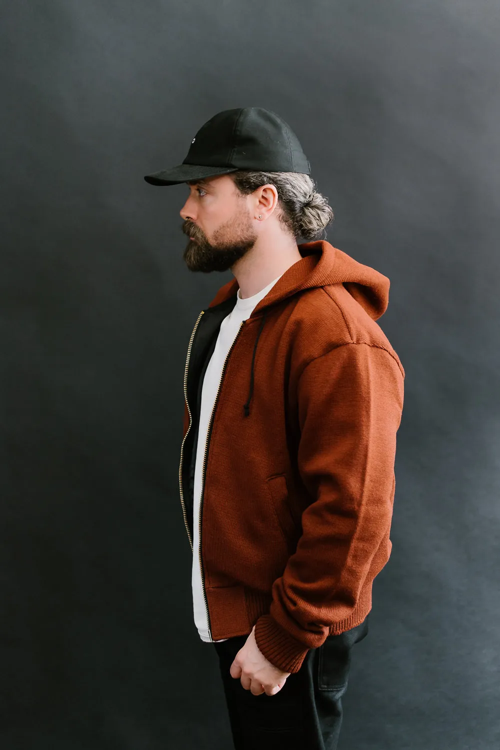James Dant x Dehen - Full Zip Moto Hoodie - Tobacco