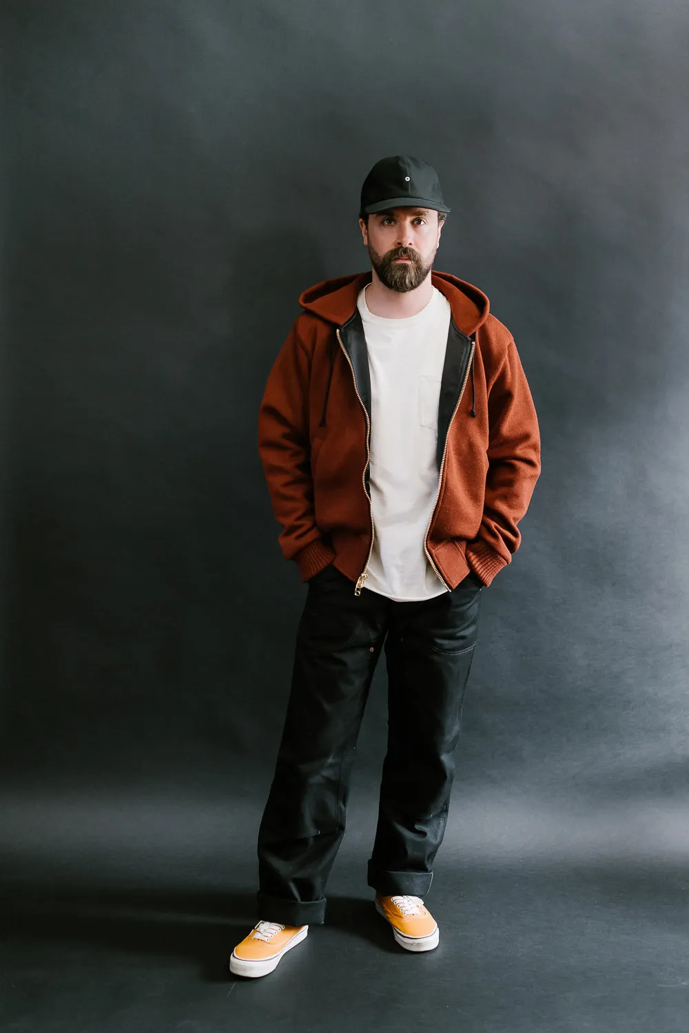 James Dant x Dehen - Full Zip Moto Hoodie - Tobacco
