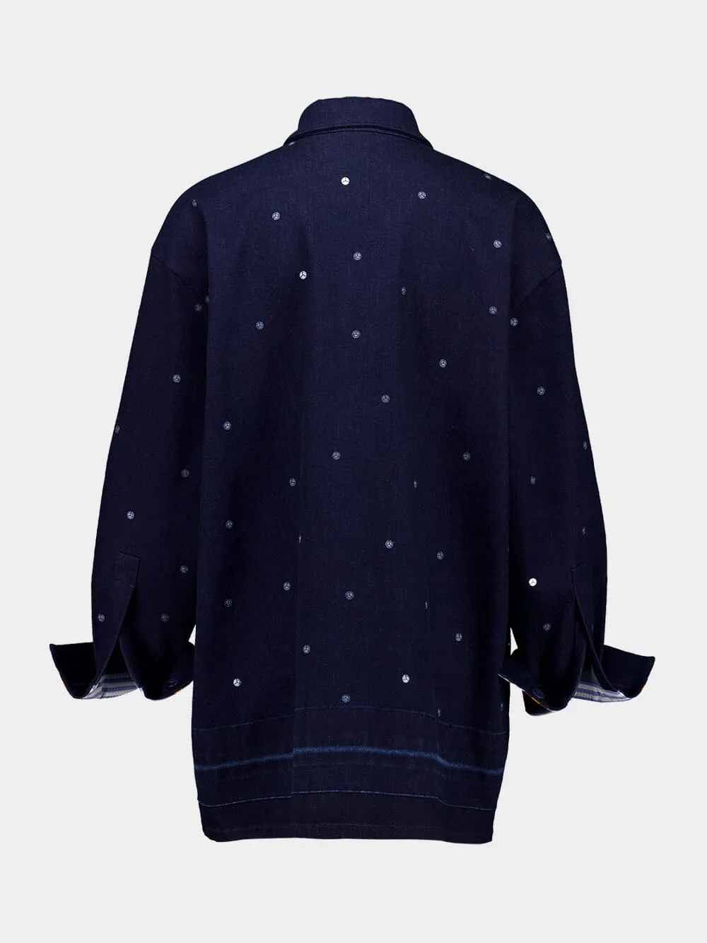 Jasmine Blue Hand-Embroidered Denim Shirt