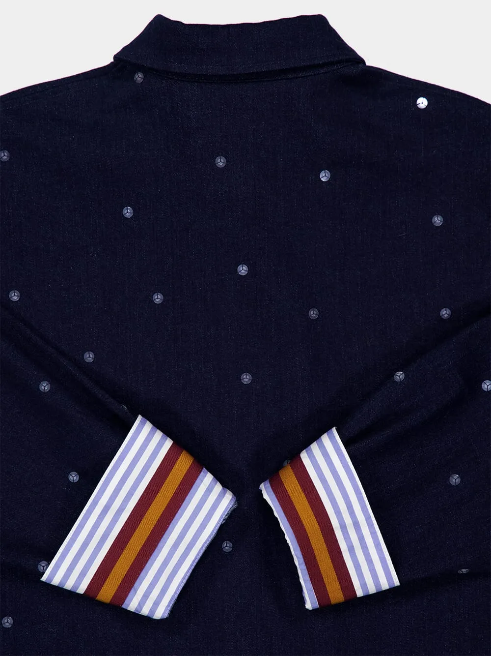 Jasmine Blue Hand-Embroidered Denim Shirt