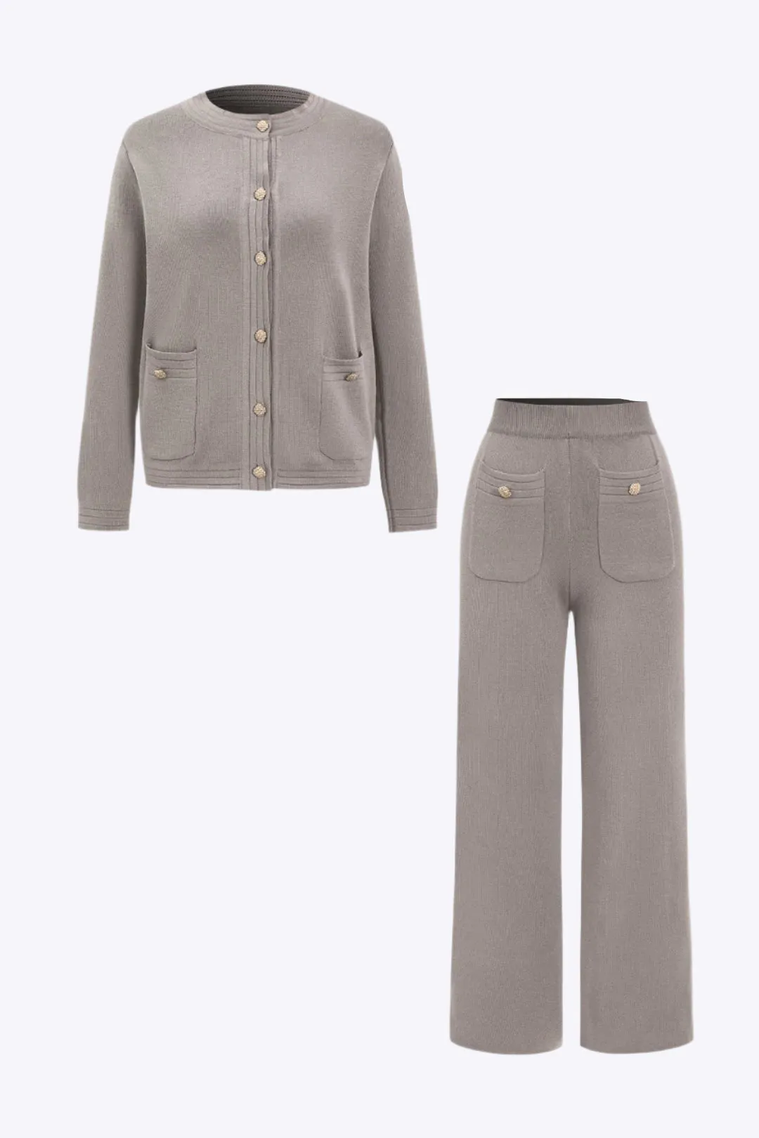 Jasmine - Cozy Sweater Design Woman's Cardigan and Trousers Set