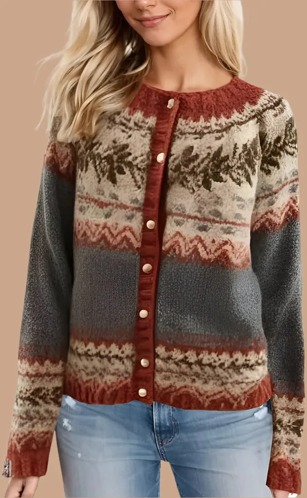 Julia – Vintage-Inspired Women’s Button Sweater