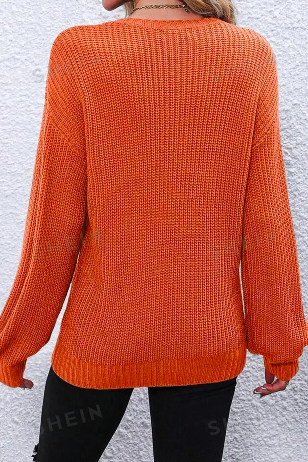 KaleaBoutique Thanksgiving Letter Graphic Crew Neck Sweater