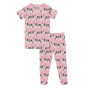 Kickee Pants Short Sleeve Pajama Set- Cake Pop Cows