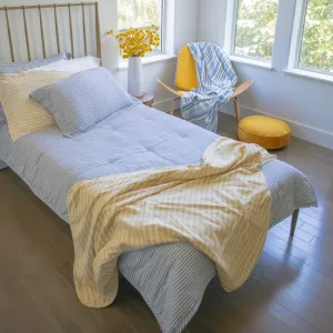 Kids Bunk Quilt & Sham - Blue and White Pinstripe