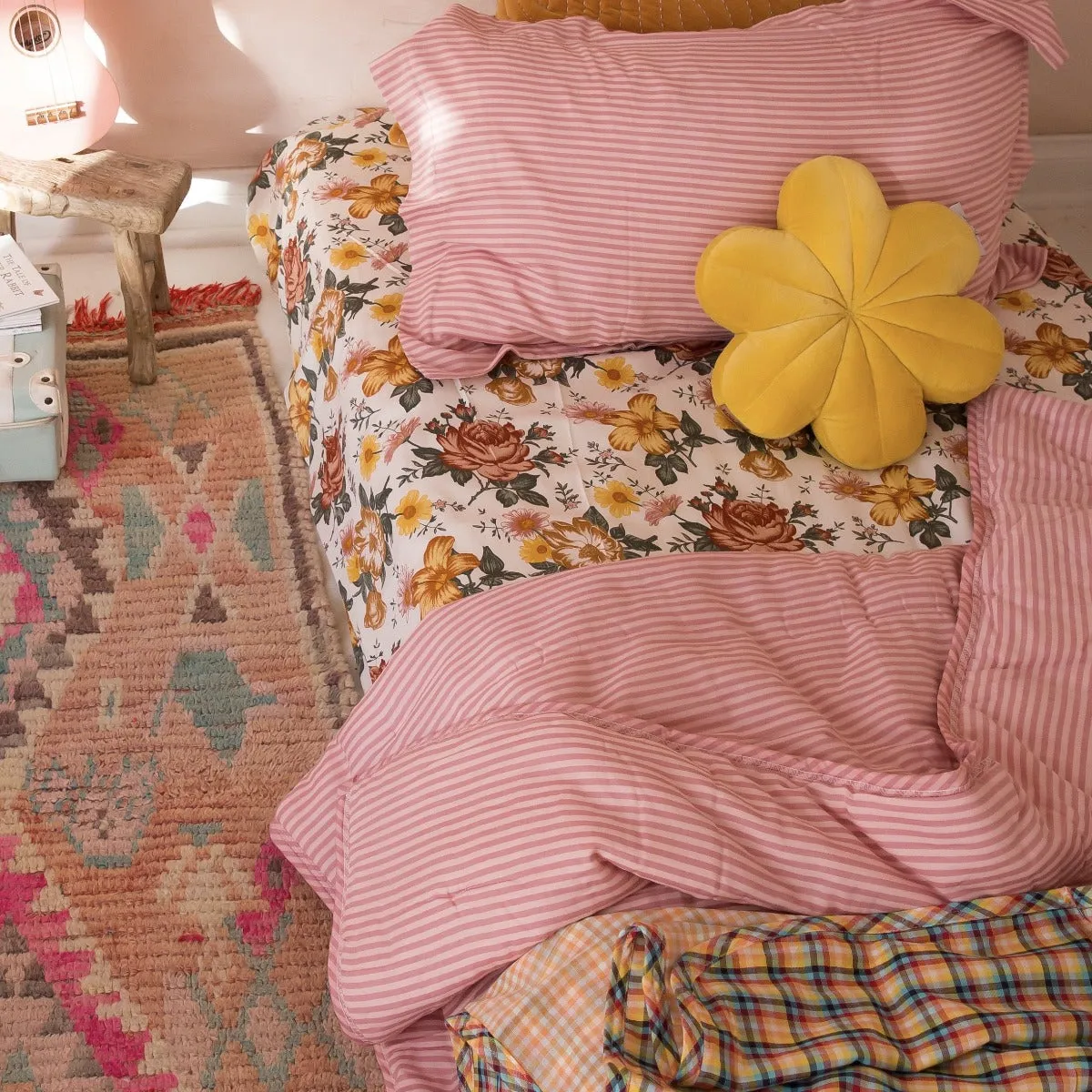 Kids Bunk Quilt and Sham - Rosie Pink Pinstripe