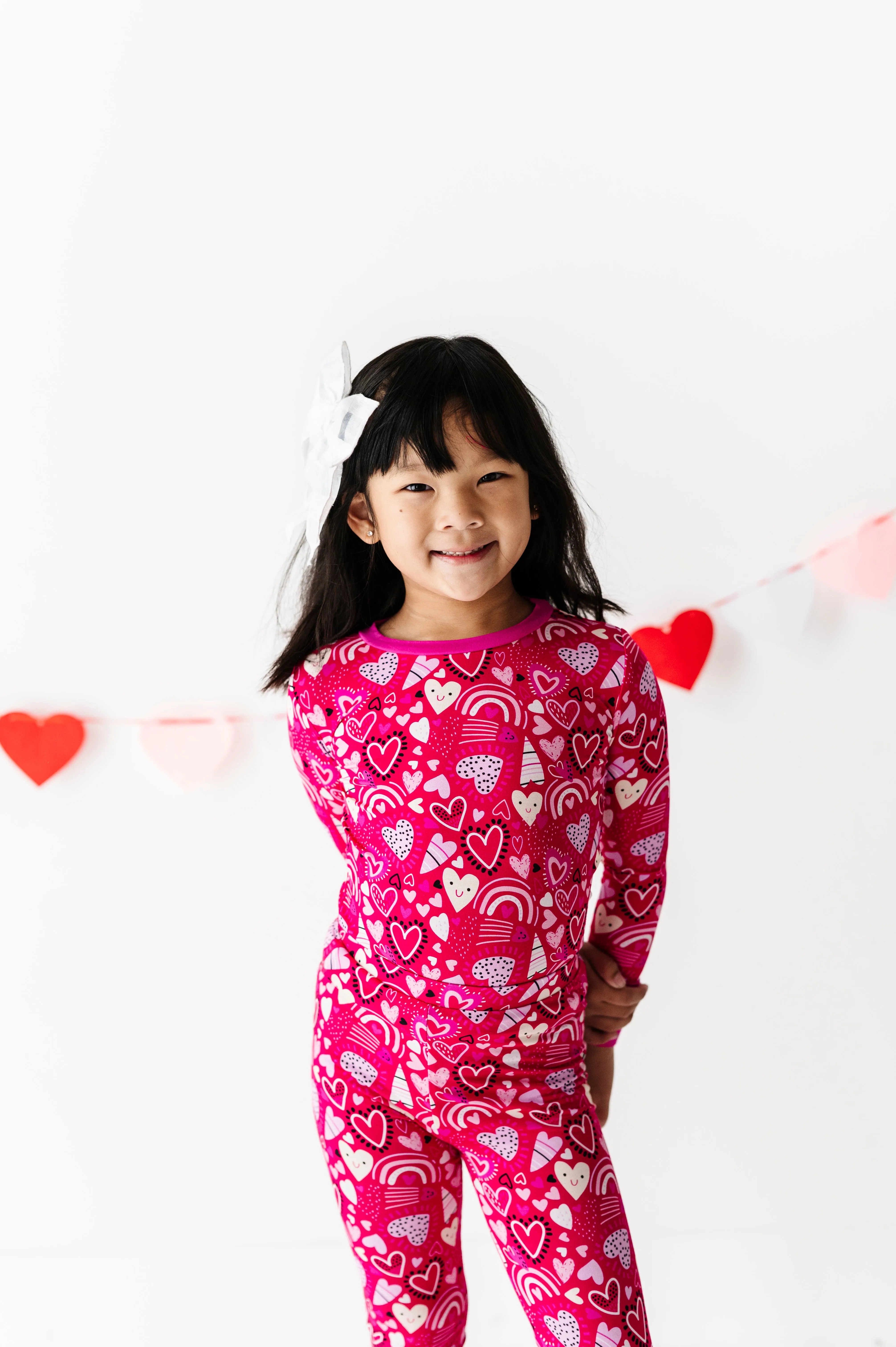 Kiki   Lulu I Pink I Love You Valentines Hearts Toddler Kids Bamboo Pajamas