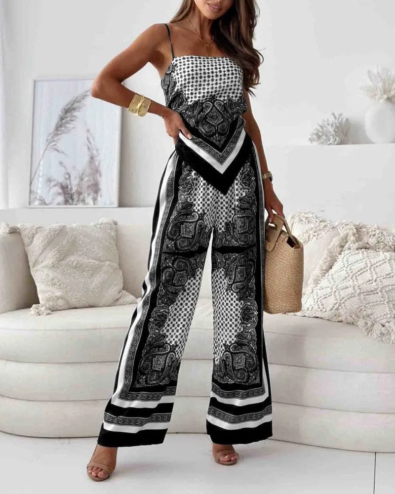 KYRA -TRENDY LACE-UP VEST & PANTS SET