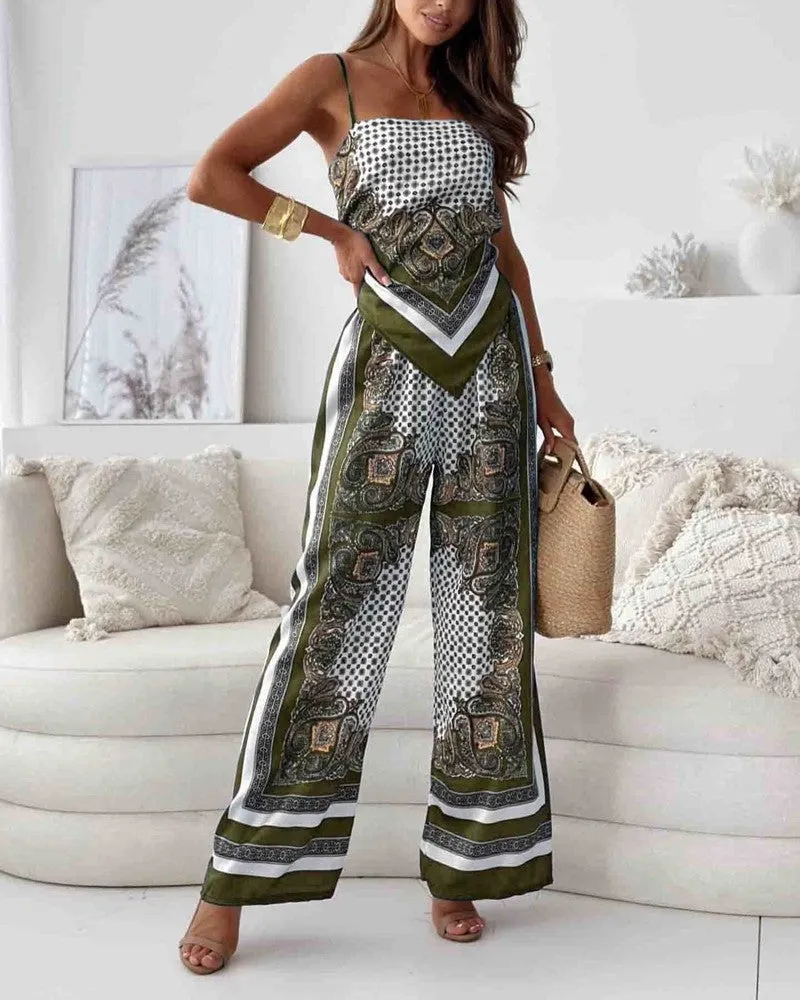 KYRA -TRENDY LACE-UP VEST & PANTS SET