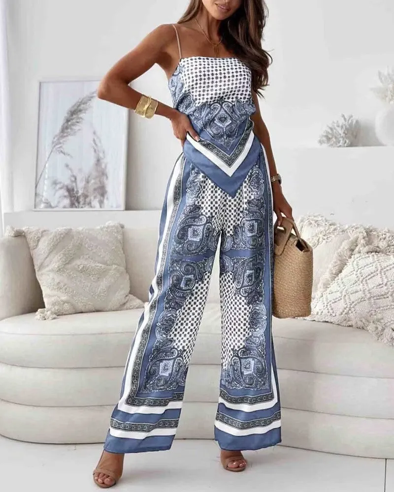 KYRA -TRENDY LACE-UP VEST & PANTS SET